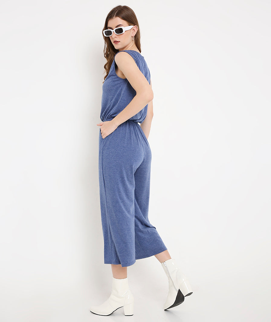 Blue Summer Jumpsuit with Pockets